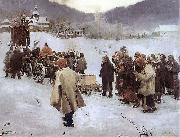 Teodor Axentowicz Hutsul Funeral Germany oil painting artist